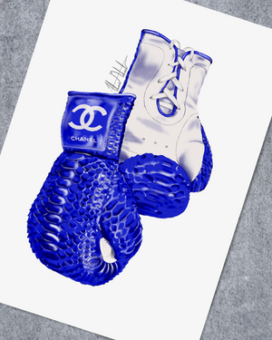 CHANEL BLUE BOXING GLOVES